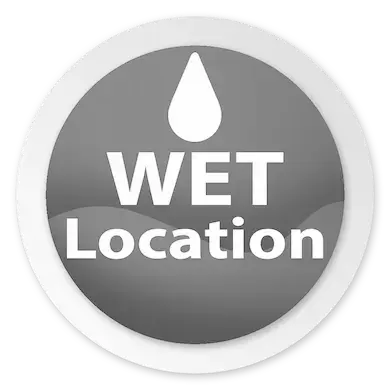 Wet Location circle BW